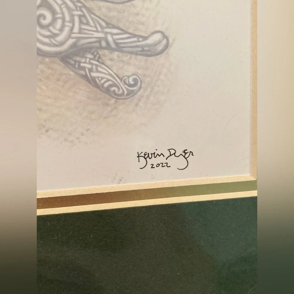 Kevin Dyer Cast Paper Art Print Signed Double Matted Flight of Fancy Cat 10”x 8”